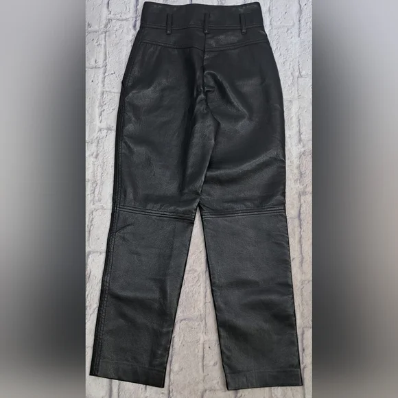 Wilfred Free Women's Faux Leather Pants Black High Waist Size 00 13"" Waist - Picture 9 of 15